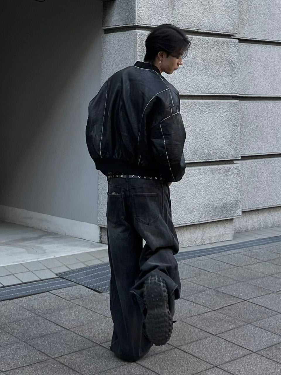 受注制【Chikashitsu +】wide curve denim pants