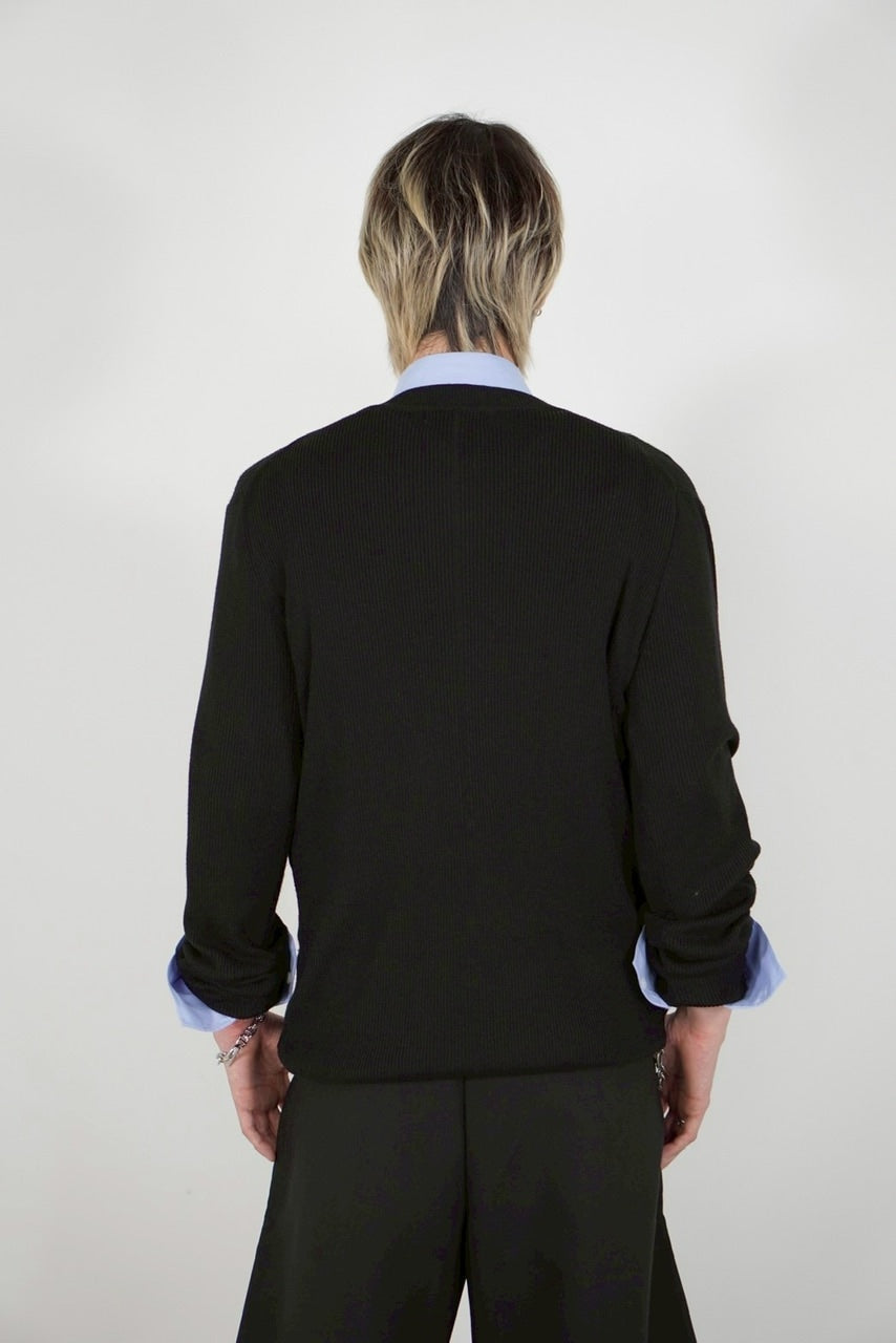 【Chikashitsu +】henry neck long sleeve knit (4color)