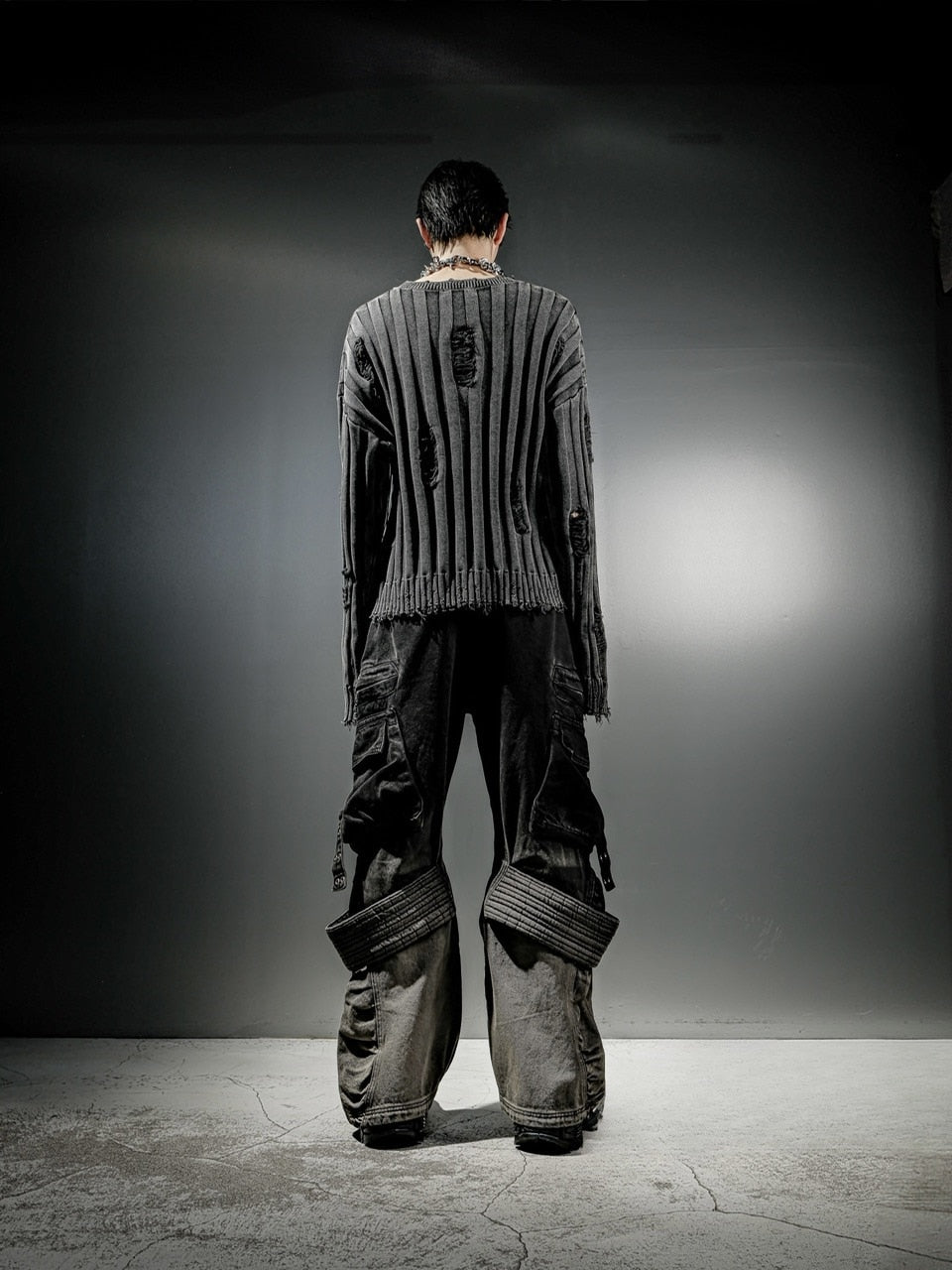 【DIG YOUR OWN GRAVE】PIGMENT DAMAGE KNIT / 【ディグユアオウングレイブ】ピグメントダメージ長袖ニット