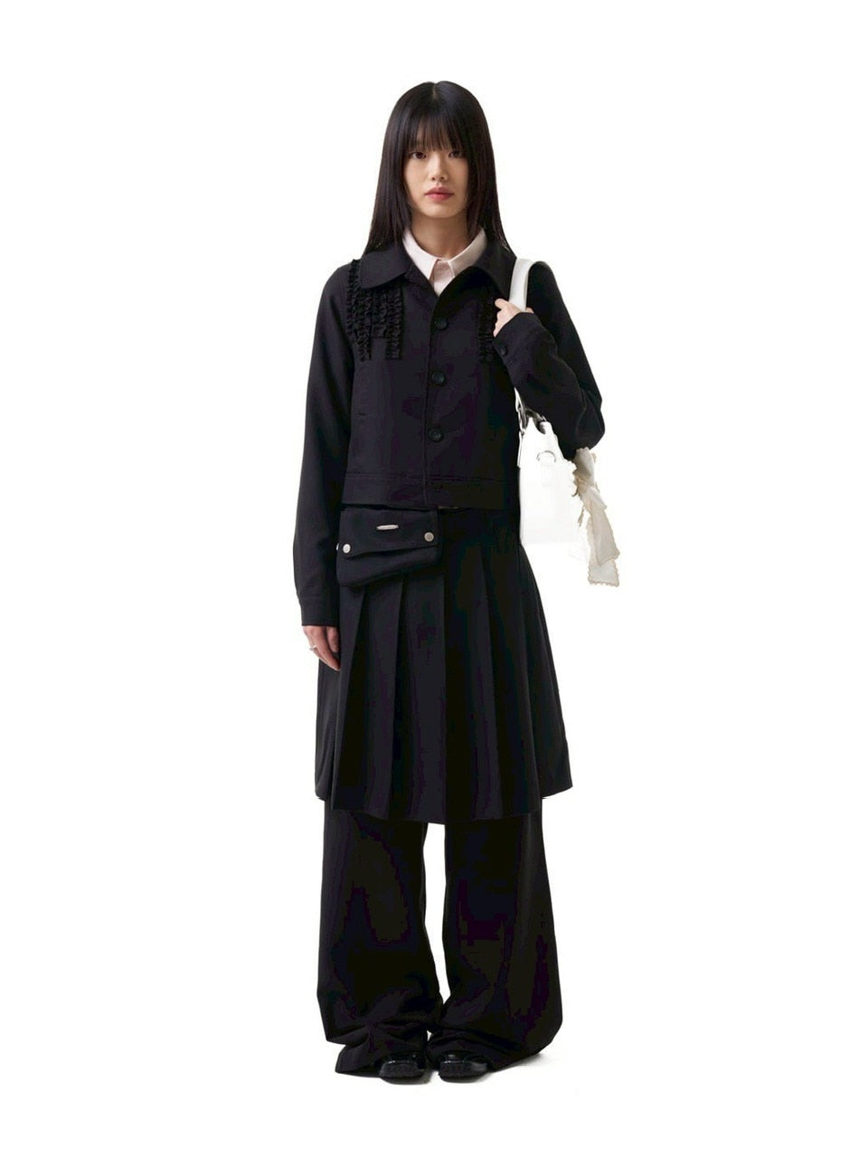 【IUGAMAKARAS】Laced Ribbon Leather Shoulder Bag