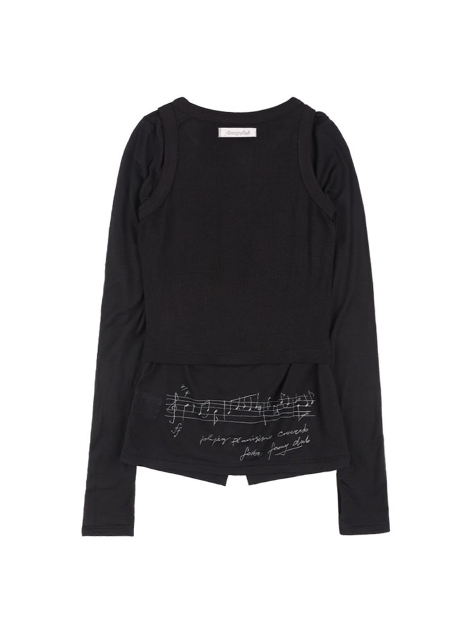 【FANCY CLUB】3-WAY BUTTON LAYERED LONG SLEEVE / 【ファンシークラブ】ボタンベストレイヤード長袖Tシャツ