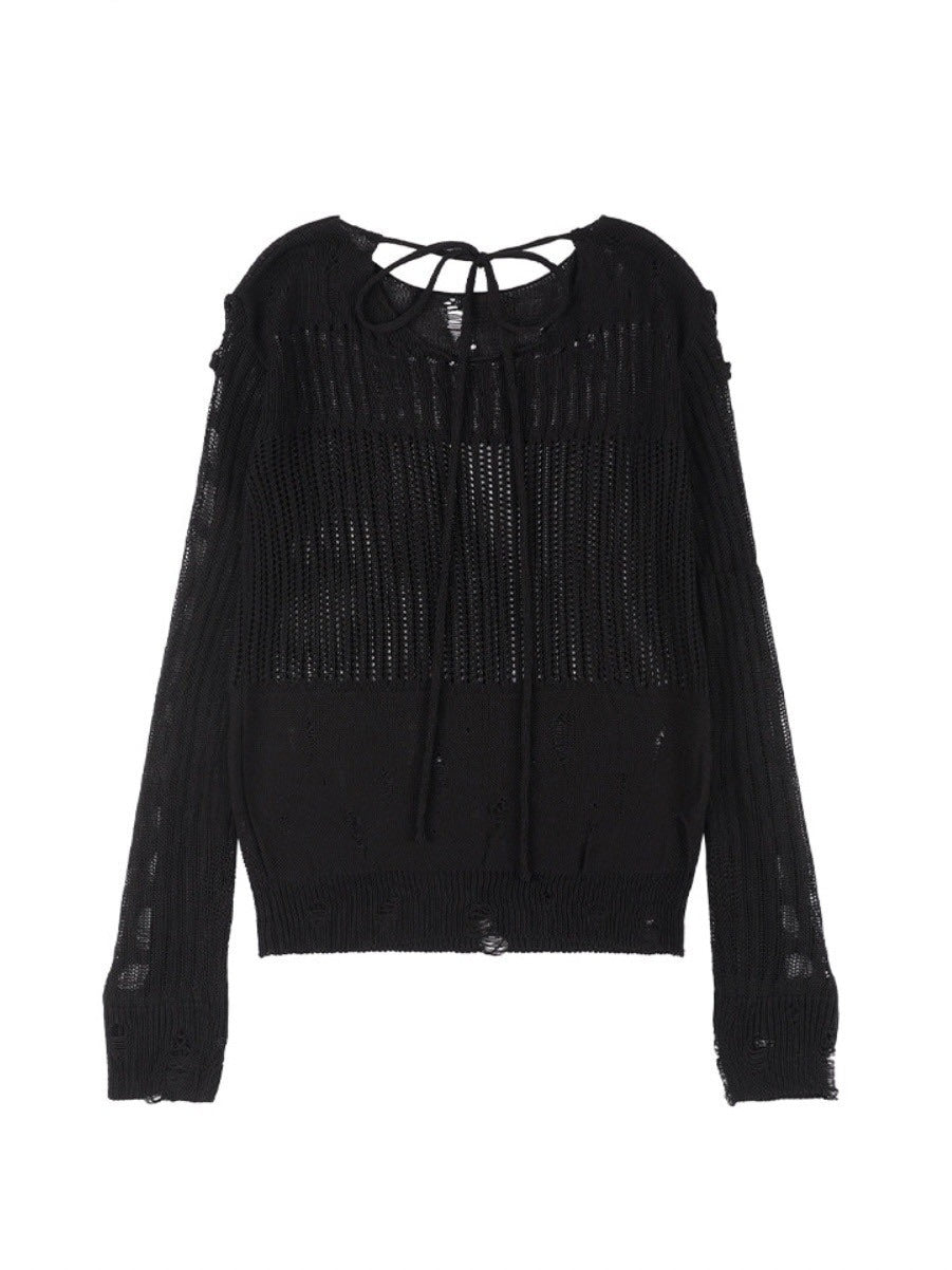 【FANCY CLUB】2-WAY DAMAGE KNIT LONG SLEEVE / 【ファンシークラブ】ダメージルーズニット