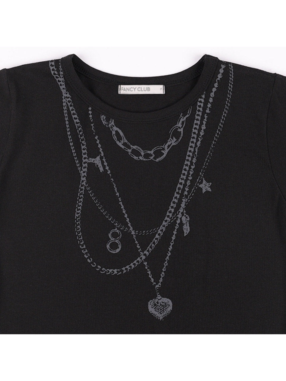 【FANCY CLUB】DUAL CHARM NECKLACE TEE / 【ファンシークラブ】チャームネックレスプリント半袖Tシャツ