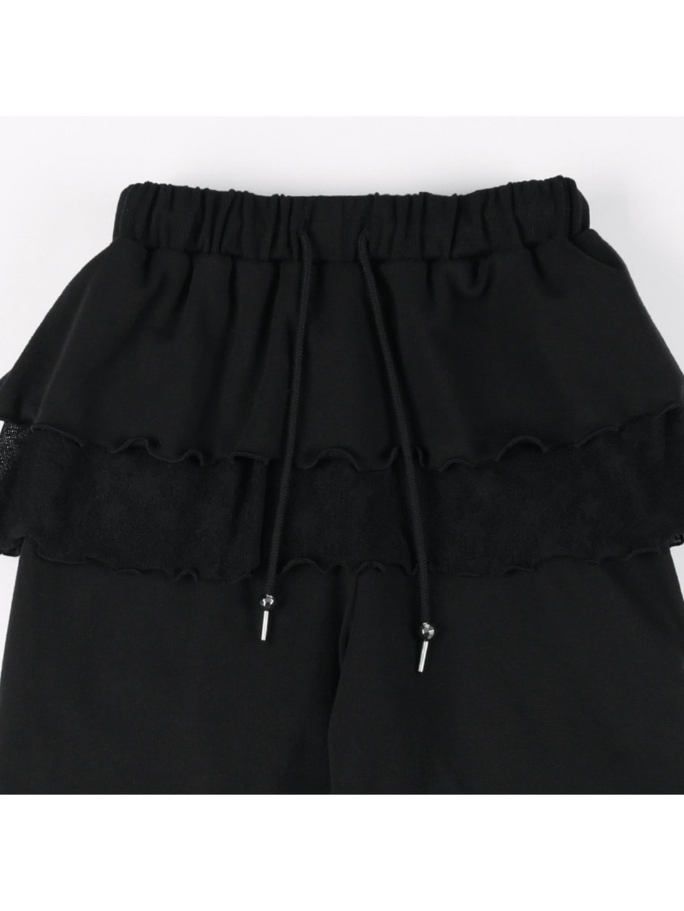 【FANCY CLUB】FRILL LACE BUTTON SWEATPANTS / 【ファンシークラブ】フリルレースレイヤードボタンスウェットパンツ