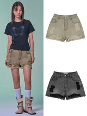 【FANCY CLUB】VINTAGE DENIM SHORTS / 【ファンシークラブ】ビンテージデニムショートパンツ