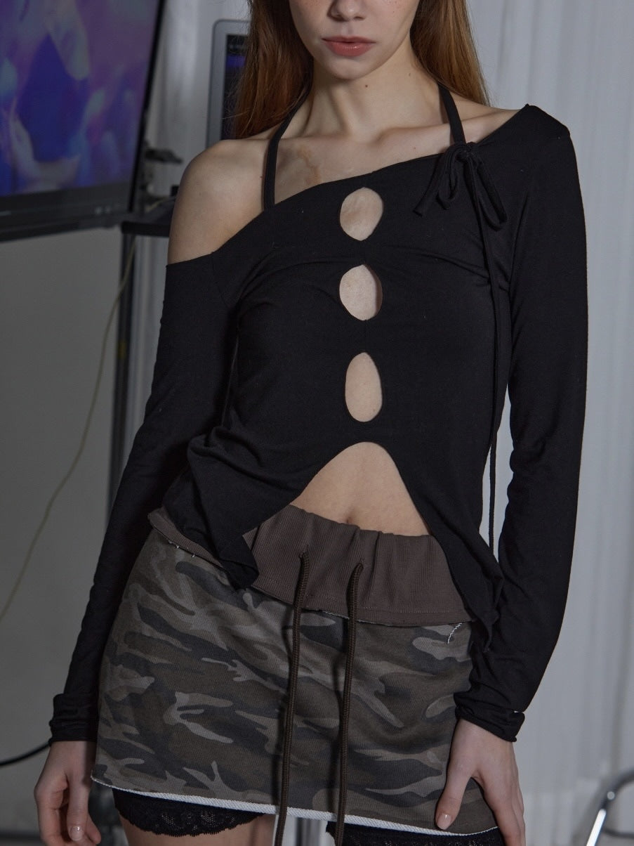 【GATELESS】CAMOUFLAGE MINI SKIRT PANTS