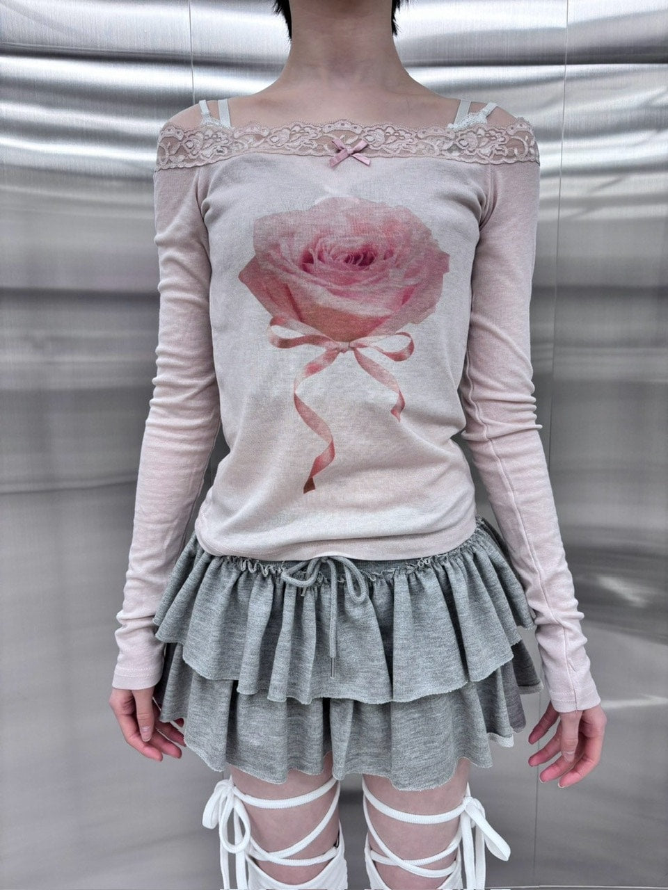 受注制【nmtc +】rose off long sleeve (3color)
