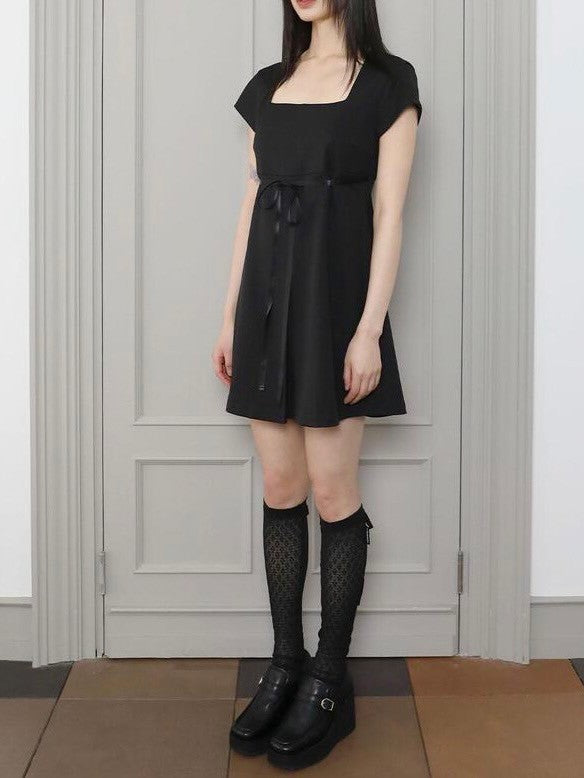 【Uglyshadow】SQUARE RIBBON DRESS