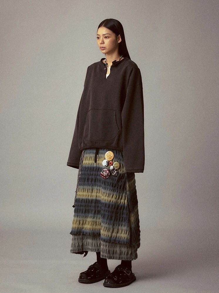 【Cord】Round Cut Vent Crew-neck