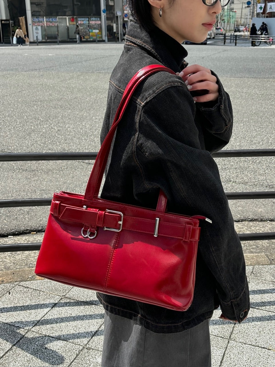 受注制【oaks】leather belt shoulder bag (3color)