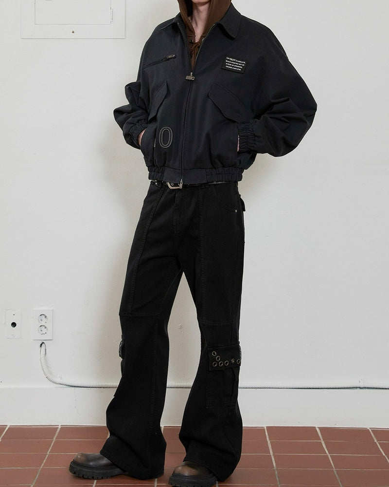 【ESC STUDIO】eyelet denim bootcut pants / 【イーエスシースタジオ】アイレットブーツカットデニムパンツ