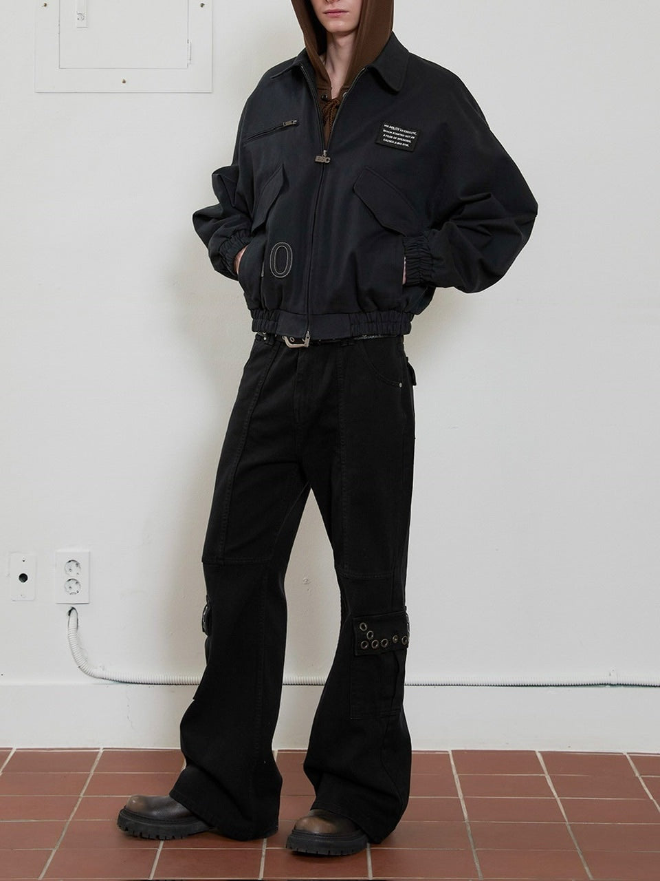 【ESC STUDIO】eyelet denim bootcut pants / 【イーエスシースタジオ】アイレットブーツカットデニムパンツ