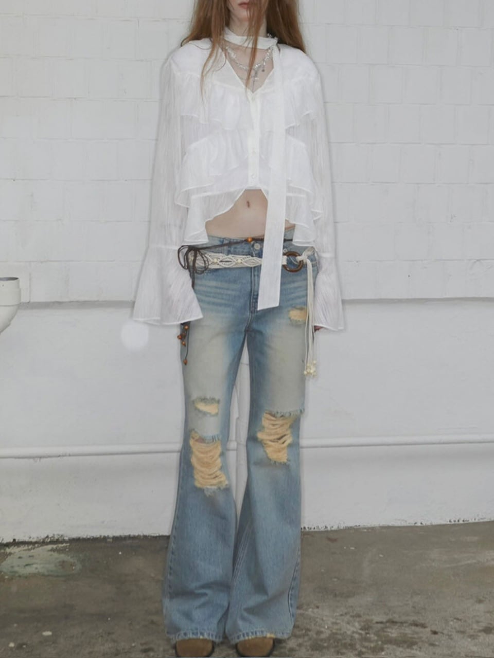 【NOT KNOWING】Bohem Chiffon Blouse