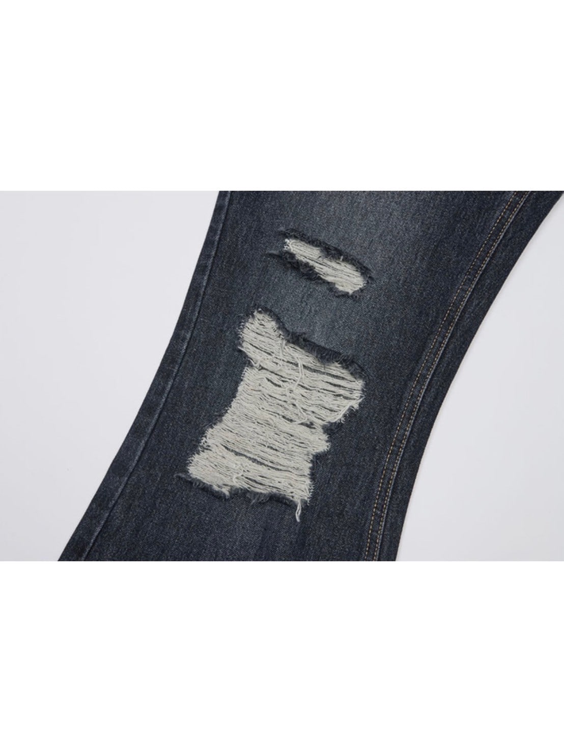 【NOT KNOWING】Destroyed Flared Jean