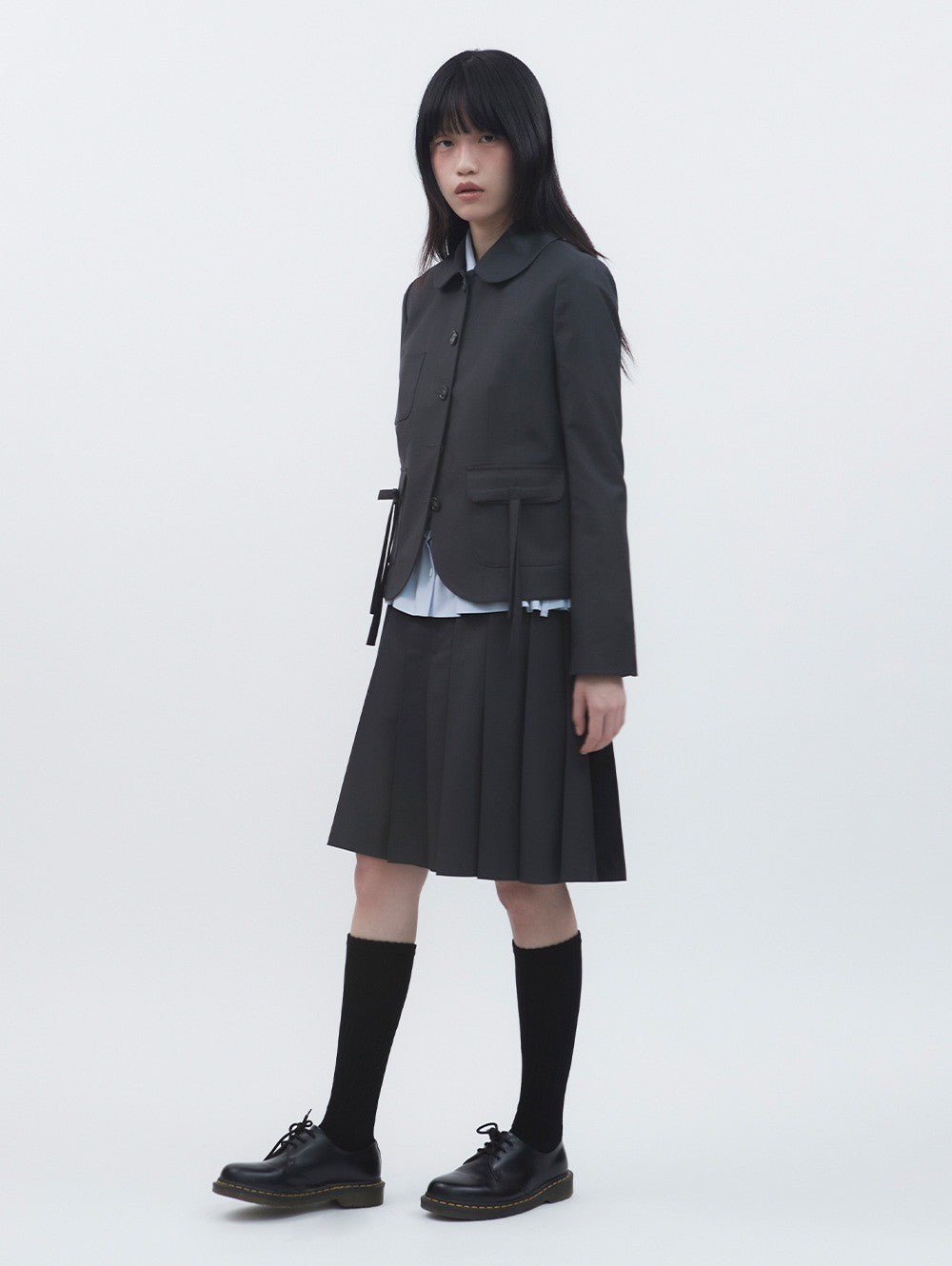 【TUOMIO】MIDI PLEATS RIBBON CULOTTES