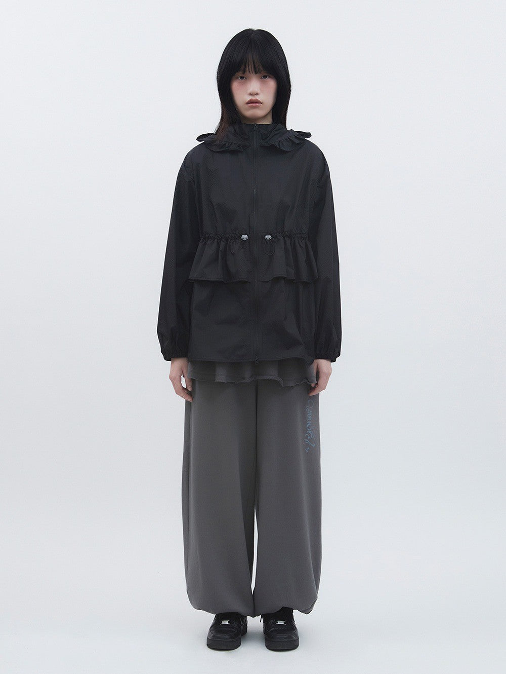 【TUOMIO】FRILL LAYERED HOOD JACKET