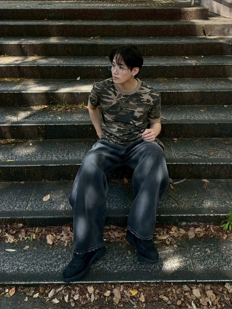 【Chikashitsu +】point wash balloon denim pants (2color) / 【チカシツプラス】ポイントウォッシングバルーンデニムパンツ