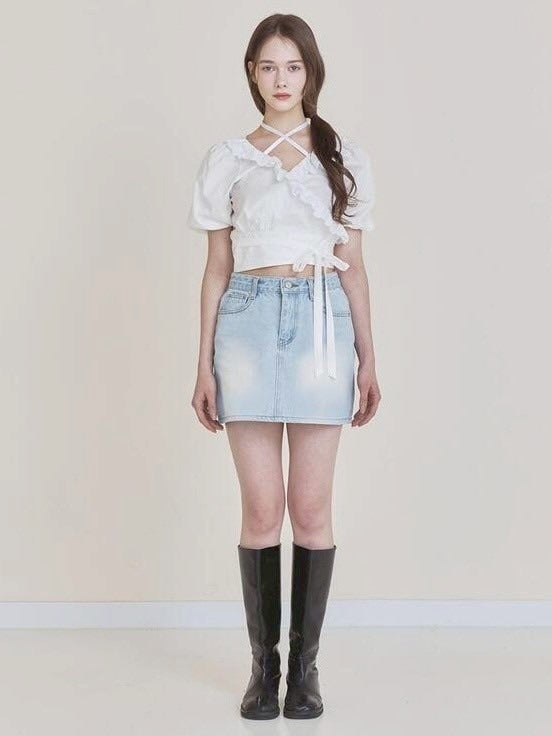 【NOTYOURROSE】Rosie wrap blouse