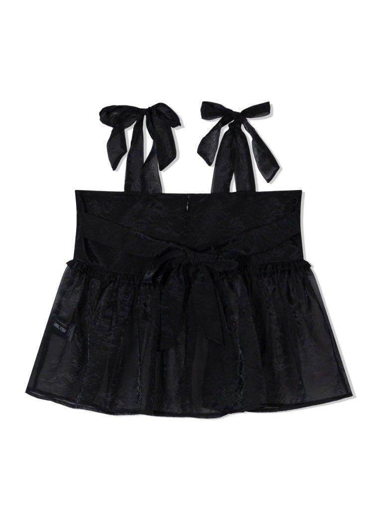 【Uglyshadow】ORGANZA RIBBON BLOUSE
