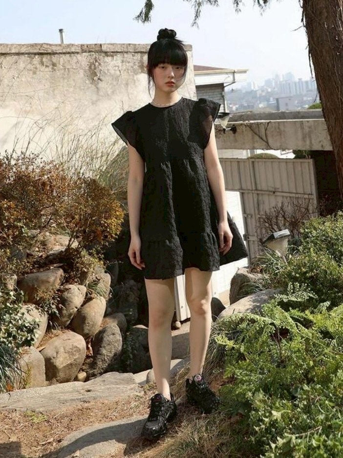 【Uglyshadow】FLOWER RUFFLE DRESS