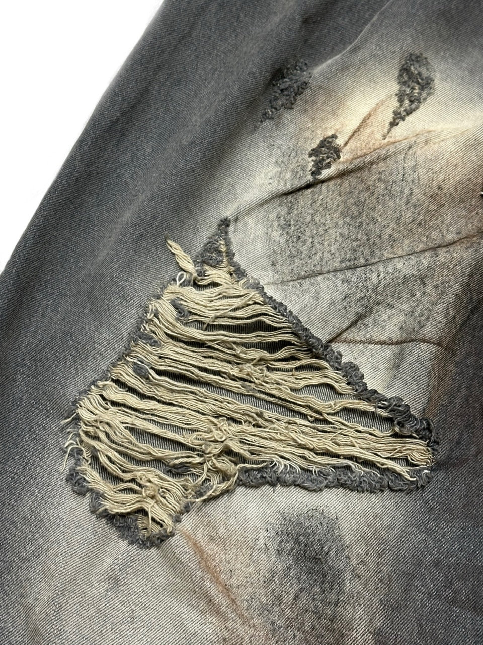 受注制【Never mind the XU】balloon damage denim pants