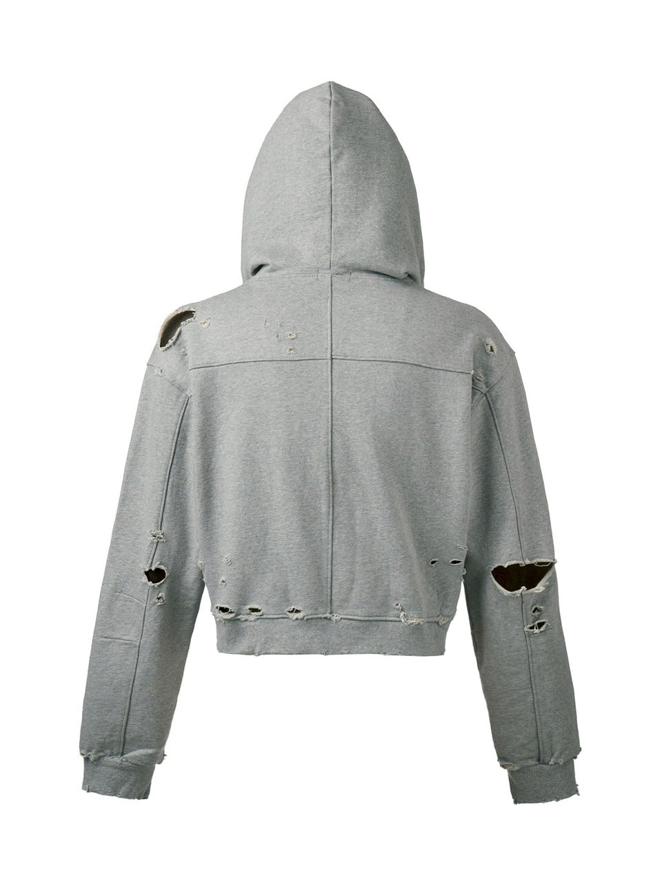 【ANOTHERYOUTH】damaged crop zip-up hoodie