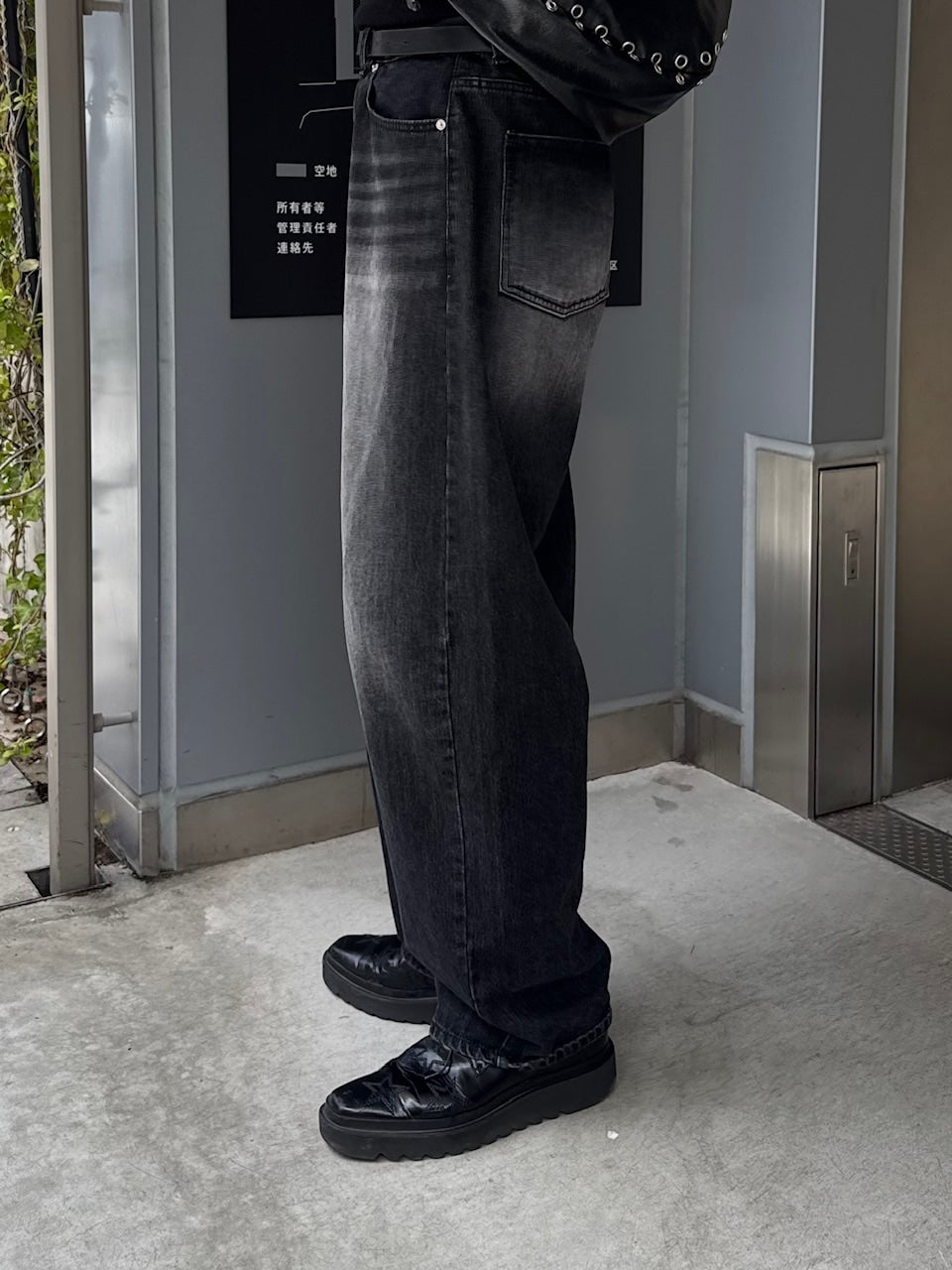 大阪店WEB限定受注制【Chikashitsu +】vintage wash semi wide denim