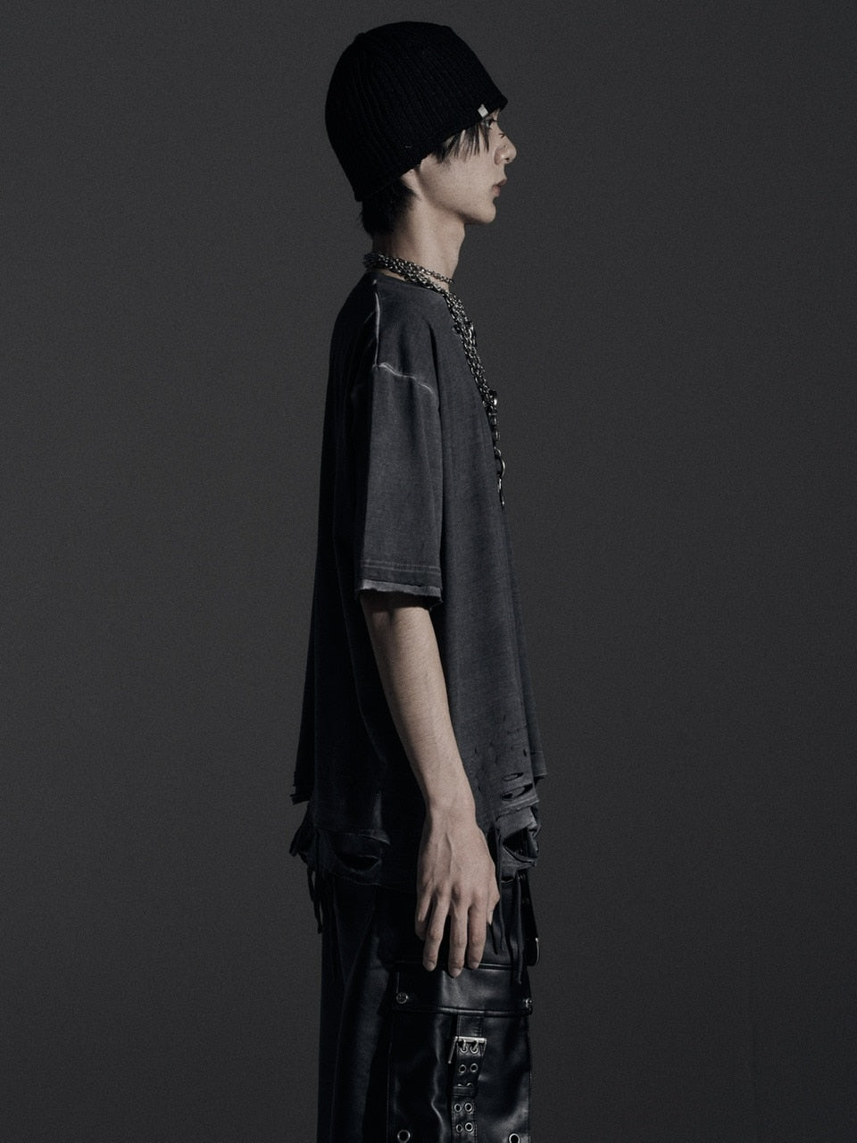 【Rosen Kreuz】BOXY FIT LAYERED DAMAGE TEE