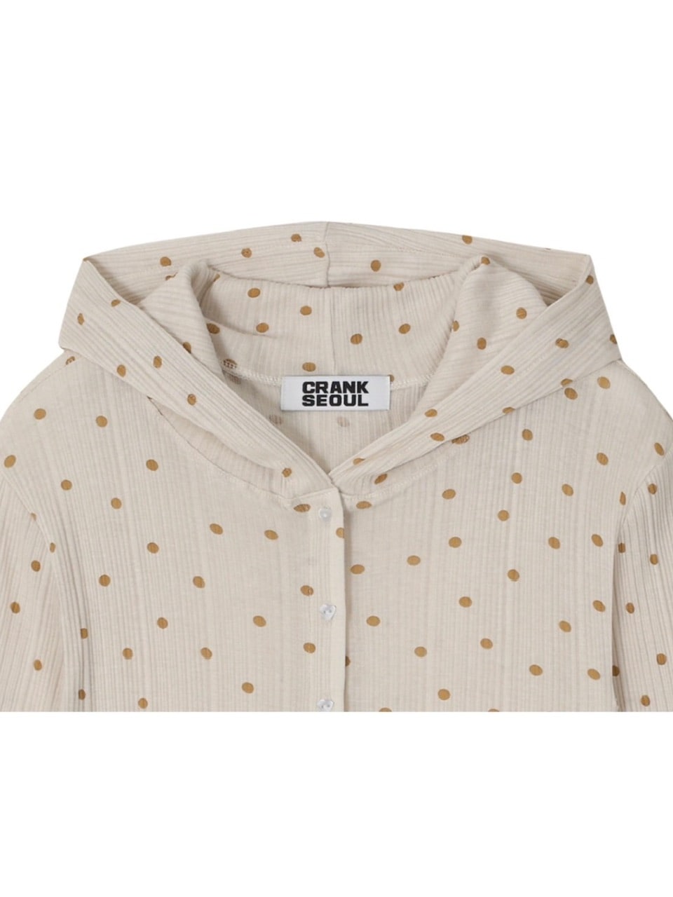 【CRANK】DOT FRILL SHEER HOOD CARDIGAN