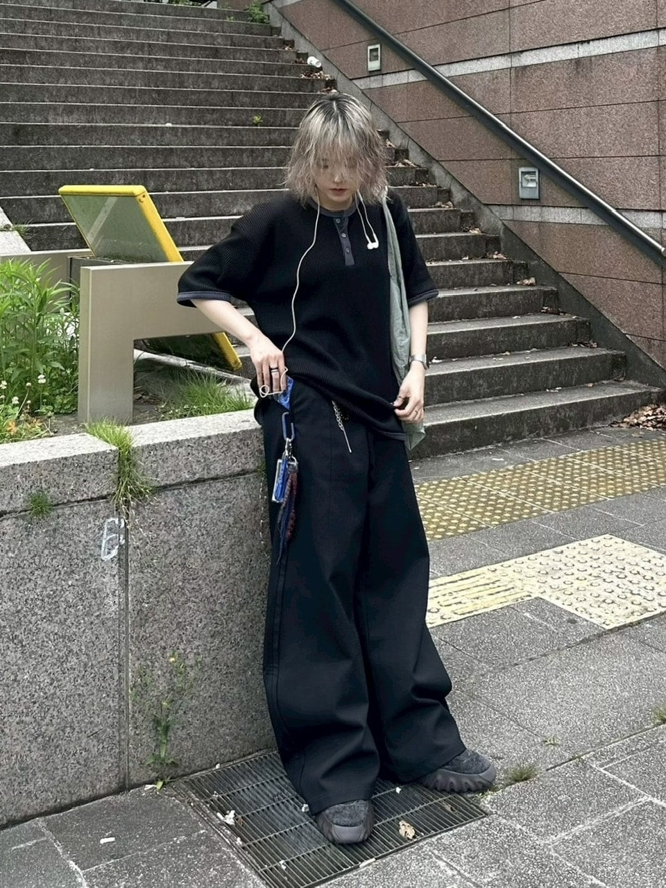 受注制【youll】henry neck waffle tee (3color)