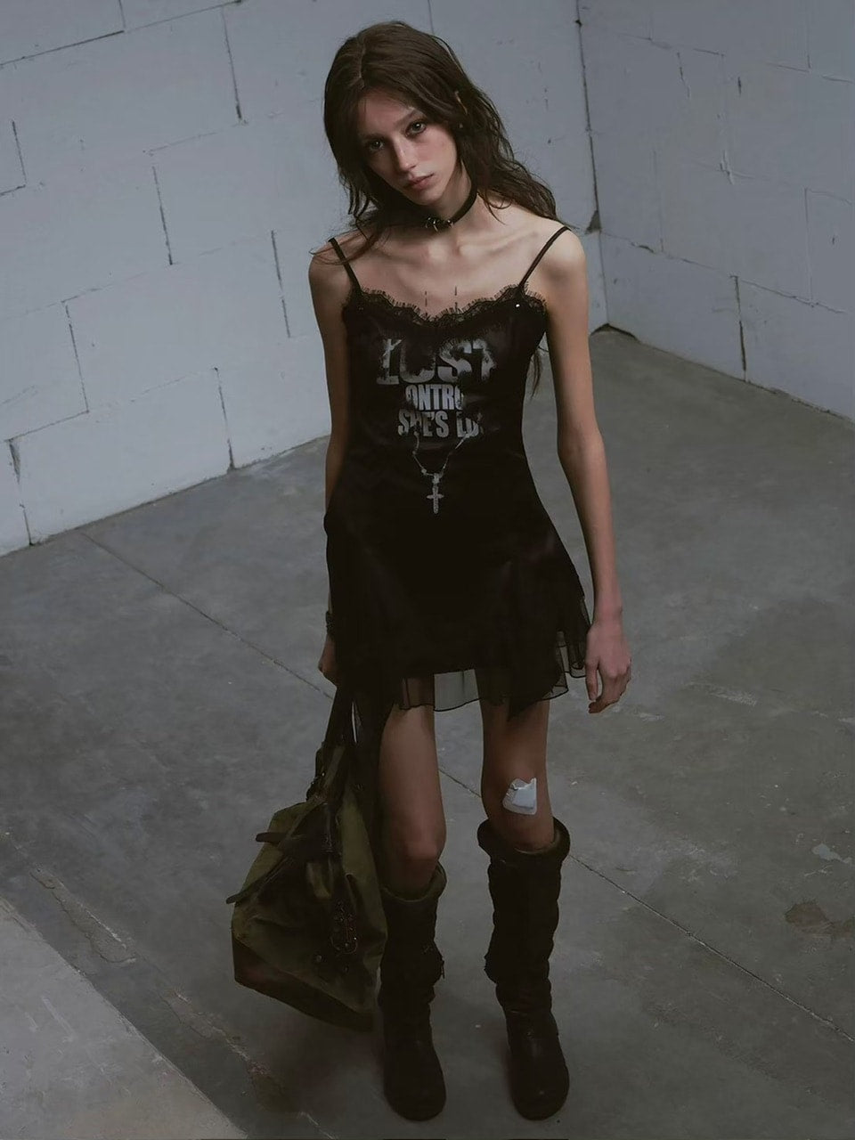 【Cest Nous】Satin Lace Camisole Dress / 【セヌー】サテンレースキャミワンピース