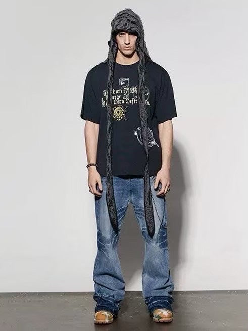 【DND4DES】MUSTACHE WASHED FLARED JEANS