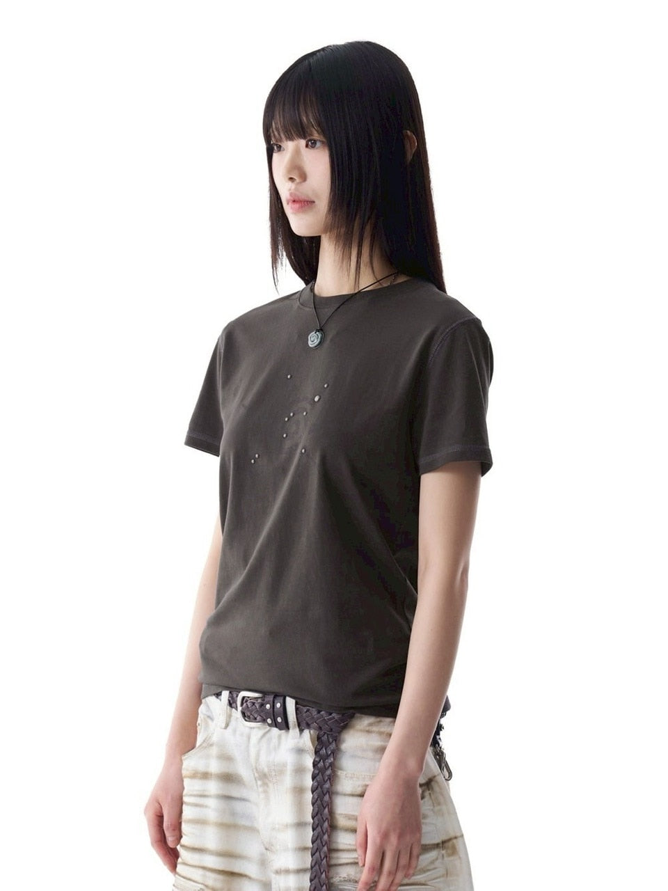 【AAKAM】Studded Sun Half Top