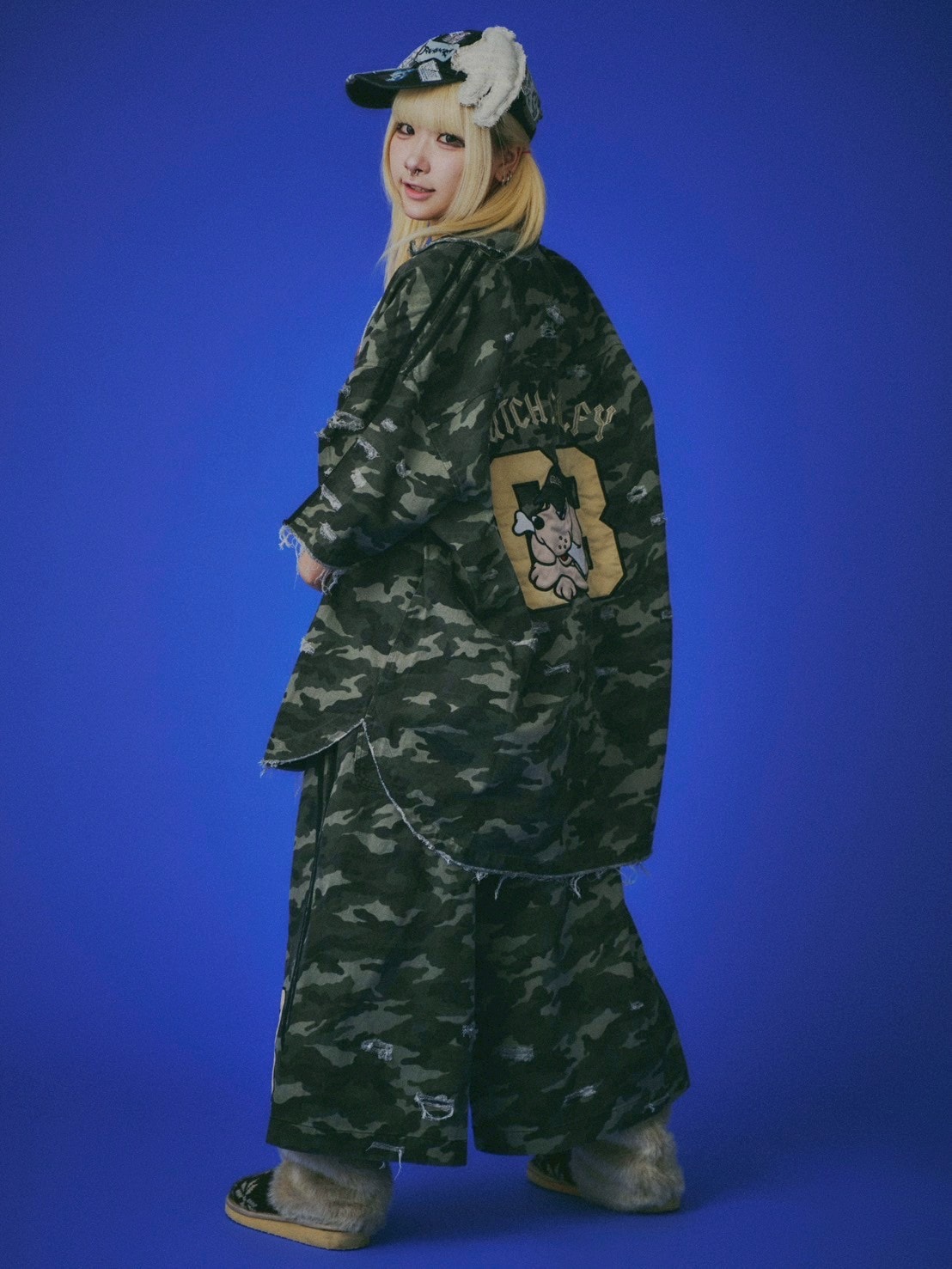 【GALFY】カモフラかも？ボロボロシャツ