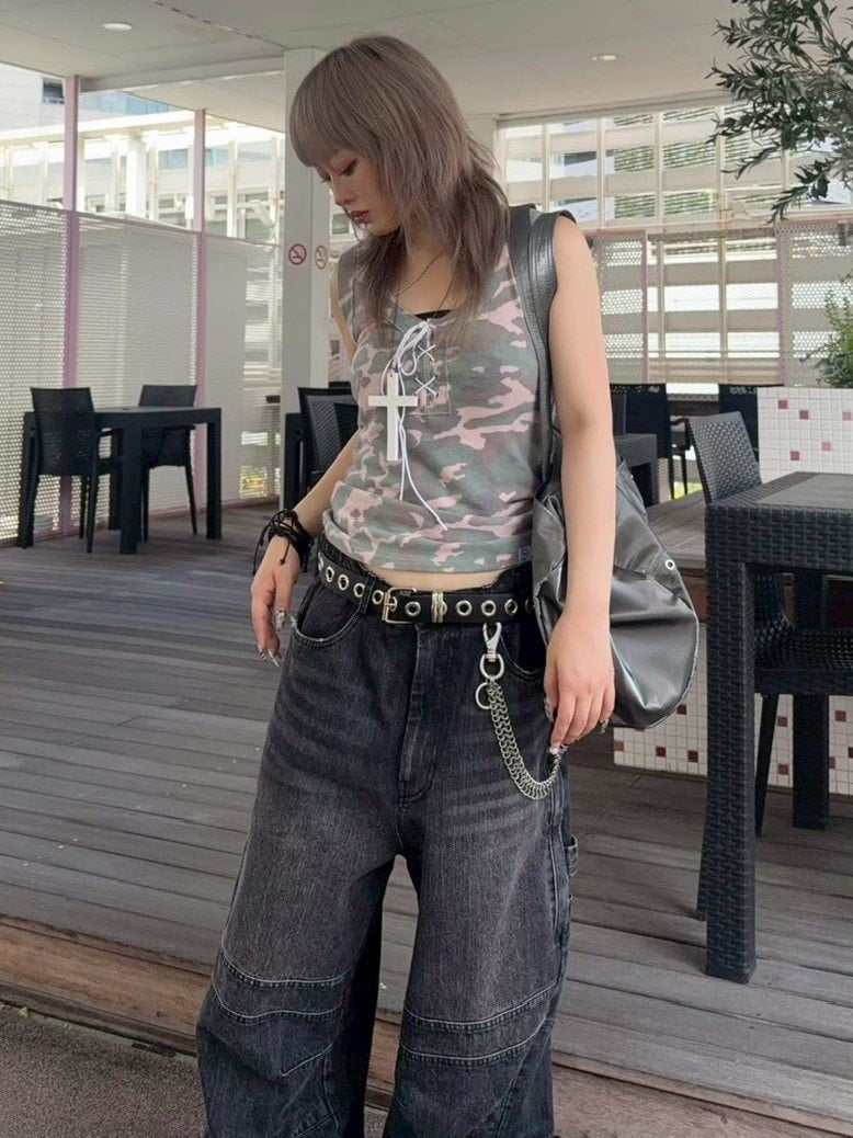 【SETUP‐EXE】CAMO RAW EDGE SLEEVELESS / 【セットアップエグゼ】カモローエッジタンクトップ