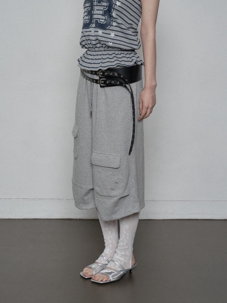 【SETUP‐EXE】PUNCHING BERMUDA SWEATPANTS / 【セットアップエグゼ】パンチングバミューダスウェットショートパンツ