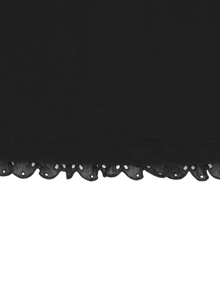 【TUOMIO】MESH LAYERED LACE T-SHIRT / 【トゥオミオ】メッシュレイヤードレース半袖Tシャツ