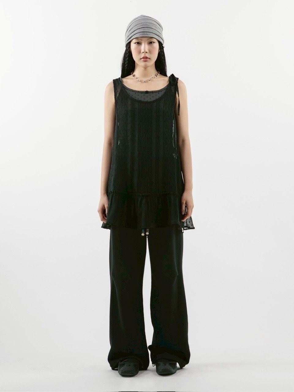 【TUOMIO】FRILL LAYERED DOT DRESS / 【トゥオミオ】フリルレイヤードドットワンピース