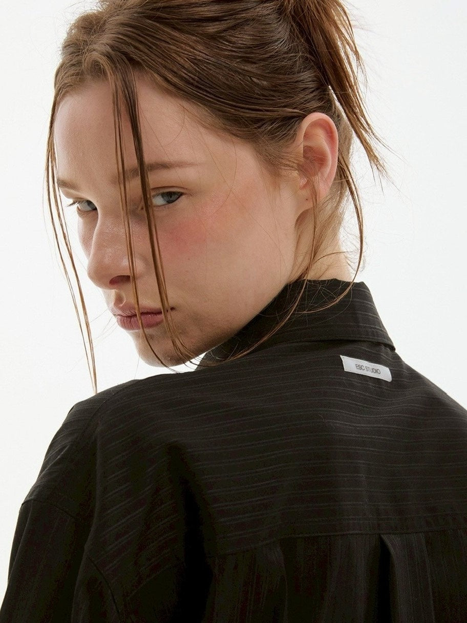 【ESC STUDIO】shaky tie chil shirt/ 【イーエスシーステュディオ】シェイキータイチル半袖シャツ