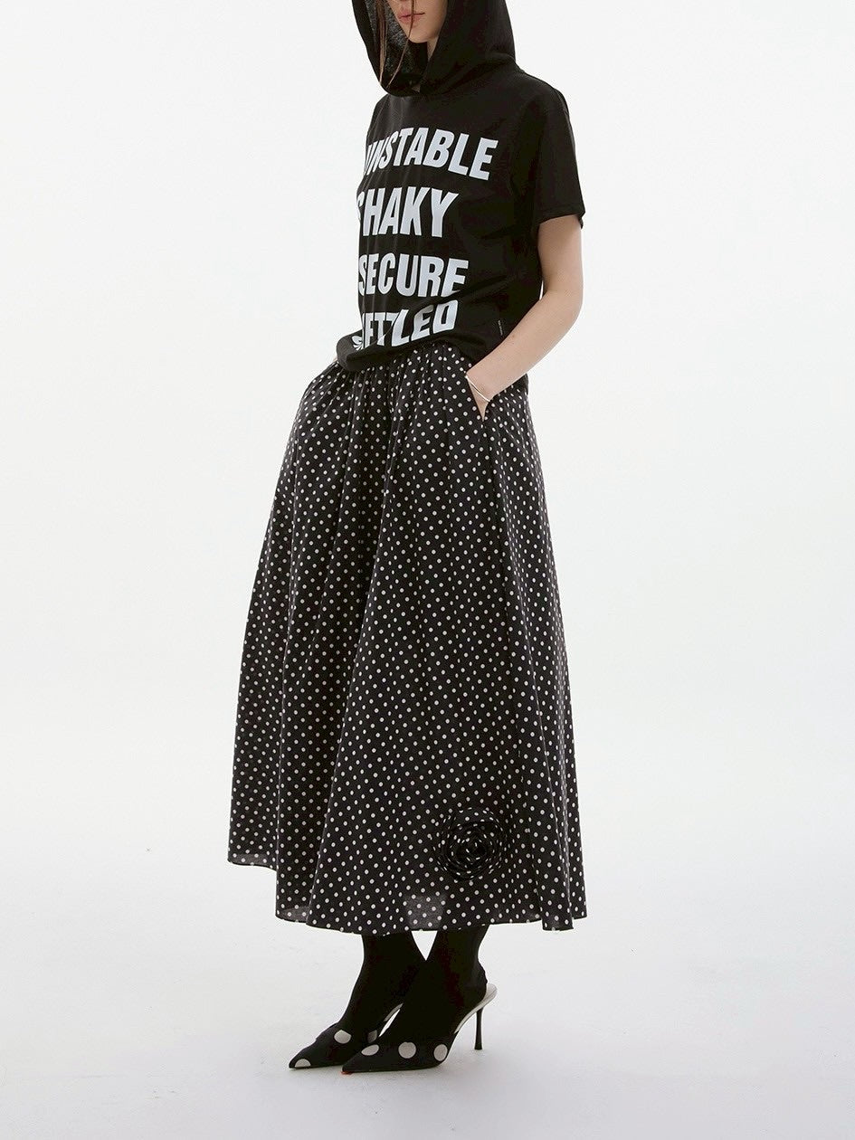 【ESC STUDIO】quadruple shaky hoodie / 【イーエスシーステュディオ】クアドルプルシャイキーロゴフード付き半袖Tシャツ