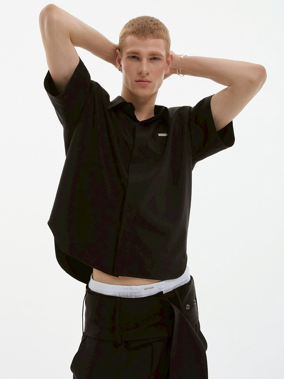 【ESC STUDIO】spacious belt pants/ 【イーエスシーステュディオ】スペイシャスベルトパンツ