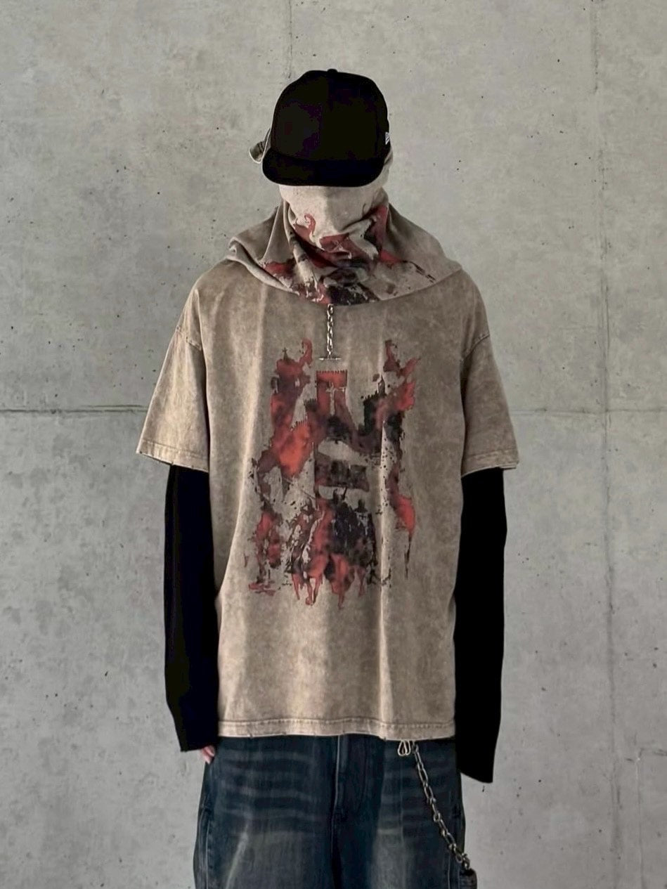 【roaringrad】CRUSADER WASHED OVER T-SHIRT / 【ロアリングラド】クルセイダーウォッシュドオーバー半袖Tシャツ