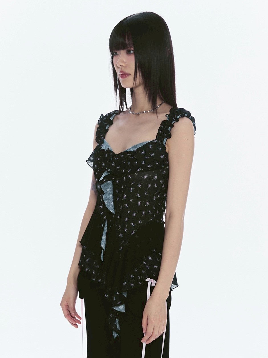 【CHERRYQUIRI】misty ruffle layered sleeveless