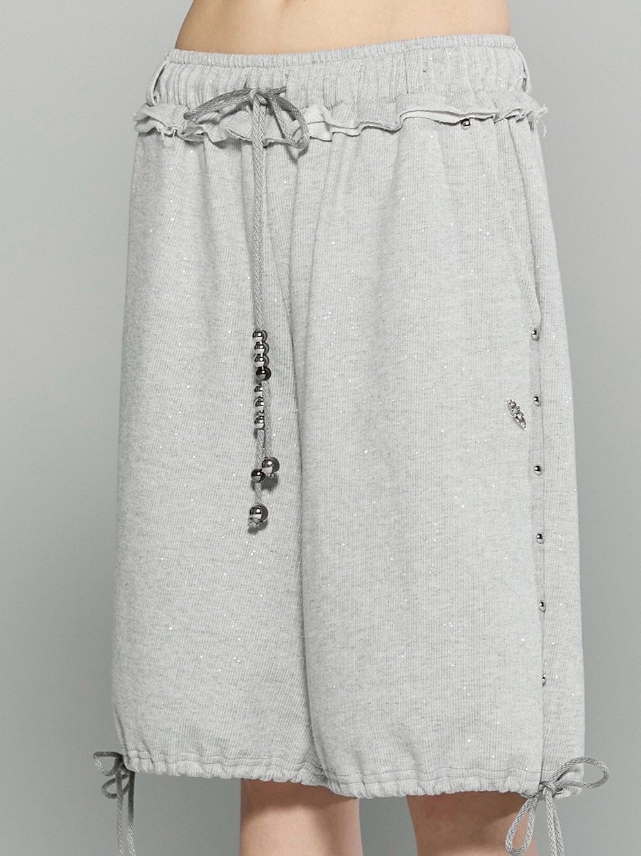 【CHERRYQUIRI】stud twinkle jogger bermuda pt