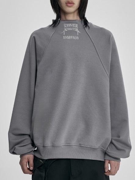 【AJOBYAJO】Raglan High Neck Arch Logo Sweatshirt / 【アジョバイアジョ】ラグランハイネックアーチロゴスウェットシャツ