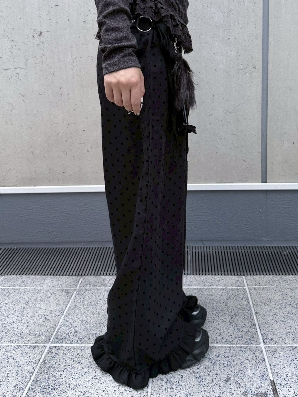 【nmtc +】dot frill pants / 【エヌエムティーシープラス】ドットフリルパンツ (2color)