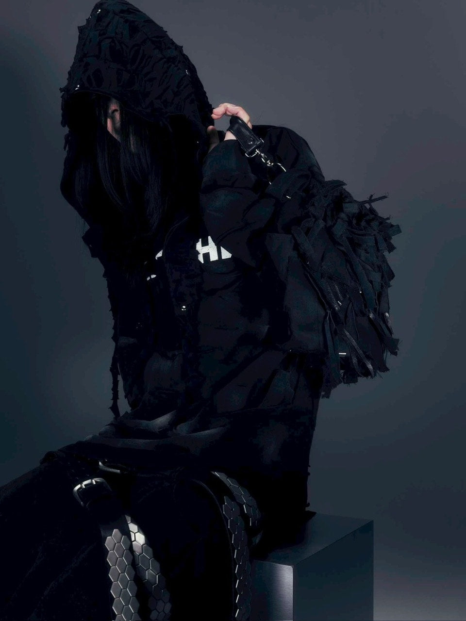 【DIG YOUR OWN GRAVE】WISH VOID L/S T-SHIRTS /【ディグユアオウングレイブ】ダメージレイヤードロゴ長袖Tシャツ