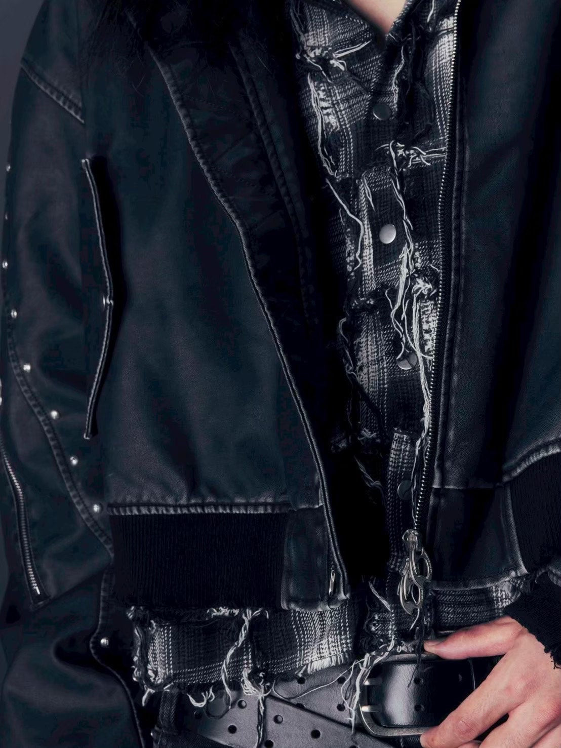 【DIG YOUR OWN GRAVE】TARNISH MA-1 /【ディグユアオウングレイブ】クロップスタッズエムエーワン