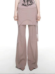 【NACHE】MIXED LAYERED SKIRT PANTS