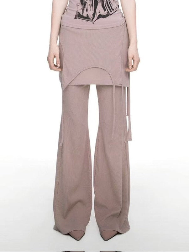 【NACHE】MIXED LAYERED SKIRT PANTS